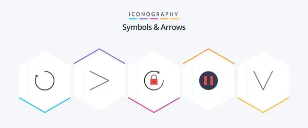Symbols Arrows Flat Icon Pack Including Rotate Bottom — Stok Vektör