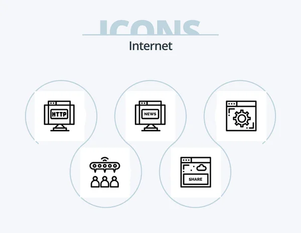 Internet Line Icon Pack Icon Design Lock Multimedia Computer Internet — Stockvector