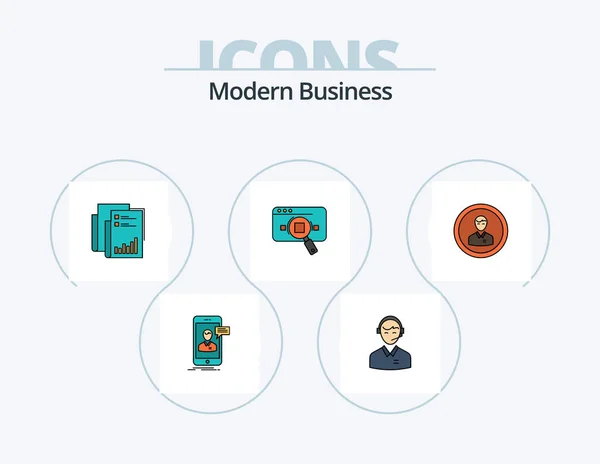 Modern Business Line Filled Icon Pack Icon Design Employee Abilities — Stock Vector