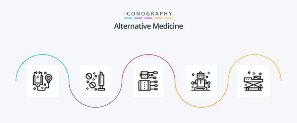 Alternative Medicine Line Icon Pack Including Doctor Wellness Acupuncture Relaxing — Archivo Imágenes Vectoriales