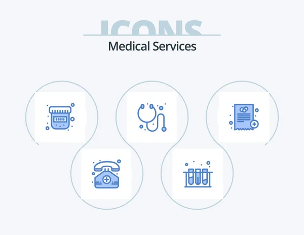 Medical Services Blue Icon Pack Icon Design Medicine Hospital Bottle — Wektor stockowy