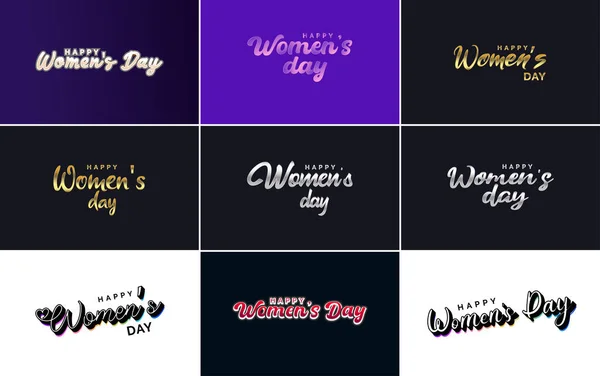 Abstract Happy Women Day Logo Love Vector Logo Design Shades — Vector de stock