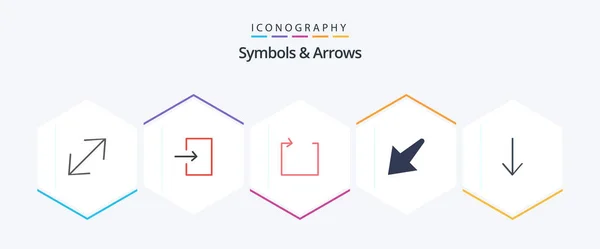 Symbols Arrows Flat Icon Pack Including Repeat Arrow — 图库矢量图片
