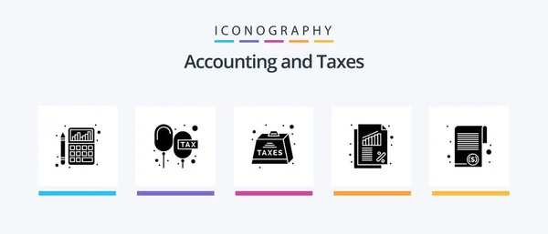 Taxes Glyph Icon Pack Including Business Tax Floating Payable Duties — Vector de stock