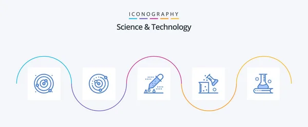Science Technology Blue Icon Pack Including Science Information Science Education — Archivo Imágenes Vectoriales