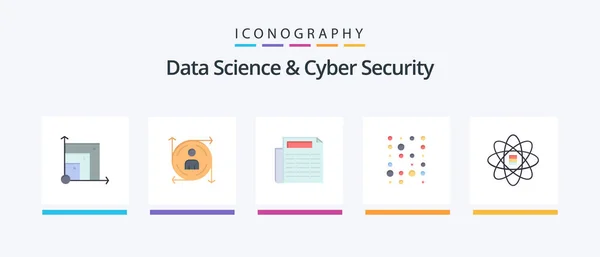 Data Science Cyber Security Flat Icon Pack Including Data Scince — Archivo Imágenes Vectoriales