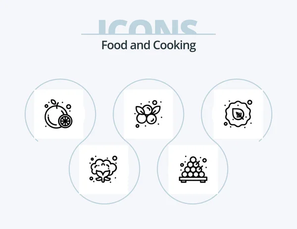 Food Line Icon Pack Icon Design Vegetable Cherry Food Orange — Vetor de Stock