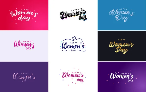 International Women Day Vector Hand Written Typography Background Bold Vibrant — Vetor de Stock