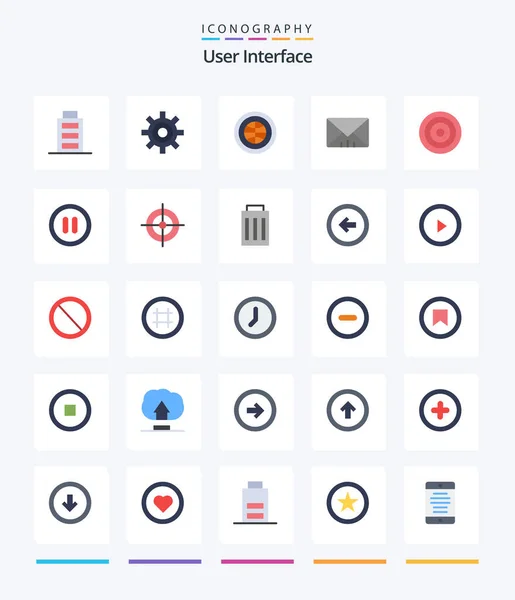 Creative User Interface Flat Icon Pack Line Basic Interface User — Vetor de Stock