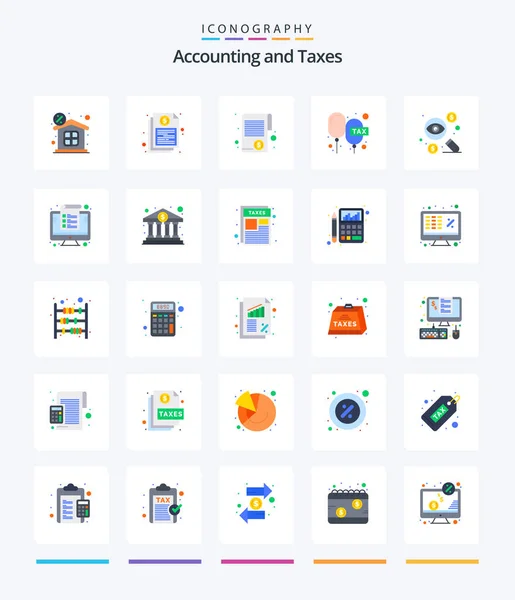 Creative Taxes Flat Icon Pack Payable Duties Report Charge Tax — Stock Vector