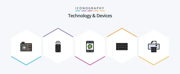 Devices Filledline Icon Pack Including Paper Devices Device Keyboard — Image vectorielle