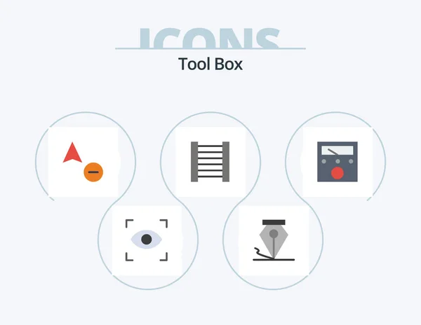 Tools Flat Icon Pack Icon Design Cursor Voltmeter — Διανυσματικό Αρχείο
