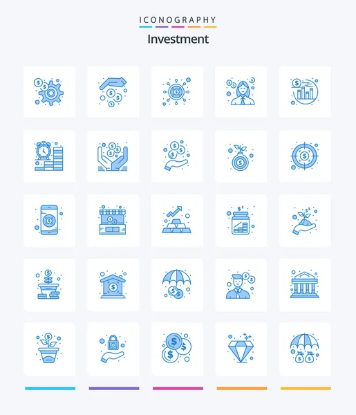 Creative Investment Blue Icon Pack Investment Money Investment Investment Debt —  Vetores de Stock