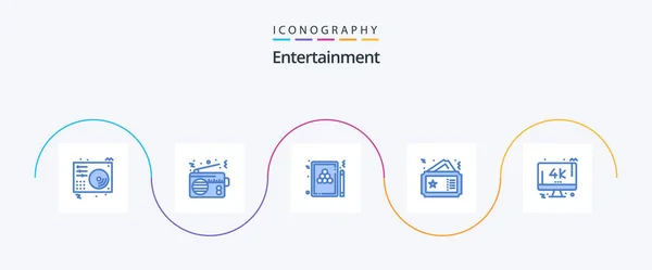 Entertainment Blue Icon Pack Including Coupon Ticket Technology Game Pool — Image vectorielle
