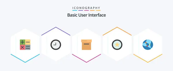 Basic Flat Icon Pack Including Internet — Archivo Imágenes Vectoriales