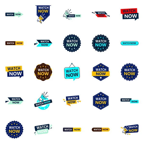 Get Your Customers Watching Our Pack Watch Now Banners — Stockový vektor