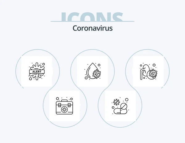 Coronavirus Line Icon Pack Icon Design Hand Wash Virus Worldwide — Stock Vector