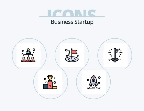 Business Startup Line Filled Icon Pack Icon Design Document Agreement — Vetor de Stock