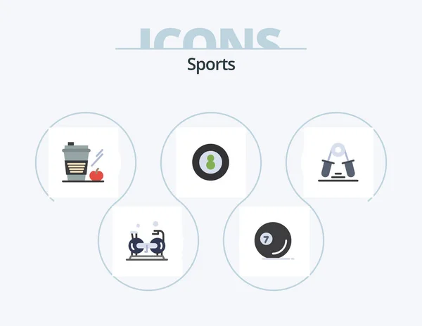 Flat Icon Pack Icon Design Бассейн Мяч Бильярд Мяч Снукера — стоковый вектор