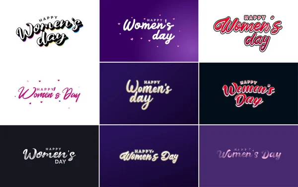Abstract Happy Women Day Logo Women Face Love Vector Design — Stockový vektor