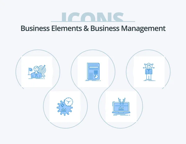 Business Elements Business Managment Blue Icon Pack Icon Design Report — Wektor stockowy