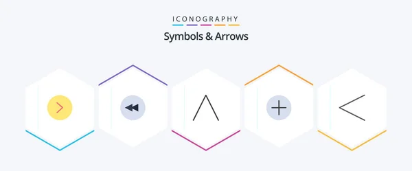 Symbols Arrows Flat Icon Pack Including Previous Arrow — Stock Vector