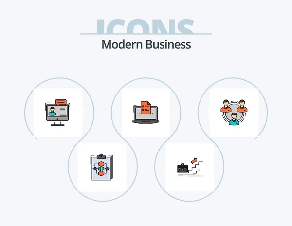 Modern Business Line Filled Icon Pack Icon Design Success Match — Wektor stockowy