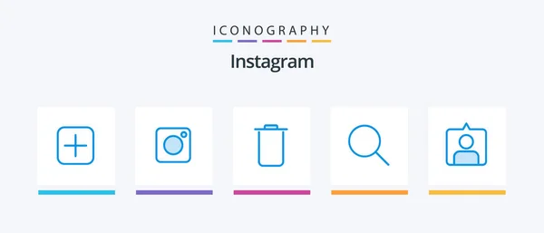 Instagram Blue Icon Pack Including Instagram Instagram Contac Search Creative — Vettoriale Stock