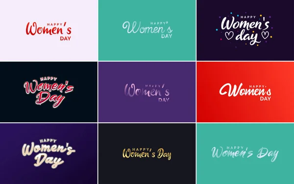 Аннотация Happy Women Day Logo Women Face Love Vector Logo — стоковый вектор