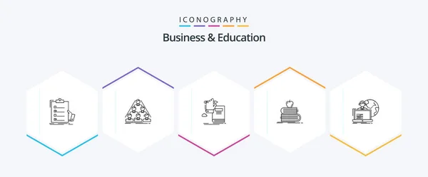 Business Education Line Icon Pack Including Student Back School Business — Διανυσματικό Αρχείο