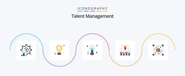 Talent Management Flat Icon Pack Including Star Position Solution Male — Stok Vektör