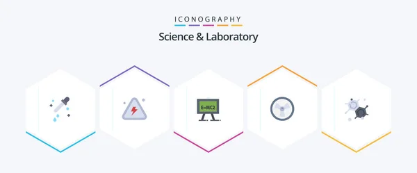 Science Flat Icon Pack Including Science Chemist Chemistry Science Biohazard — Vector de stock