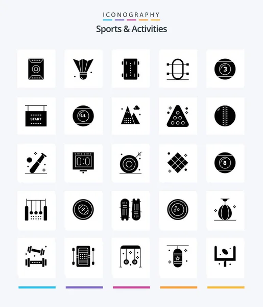 Creative Sports Activities Glyph Solid Black Icon Pack Physic Crew — Wektor stockowy