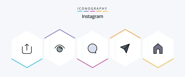 Instagram Filledline Icon Pack Including Interface Instagram Instagram Share — Stockový vektor
