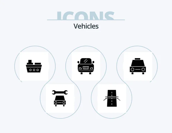 Vehicles Glyph Icon Pack Icon Design Transport Sedans Boat Car — 图库矢量图片