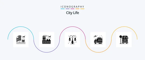 City Life Glyph Icon Pack Including Life Life City Life — Stock Vector