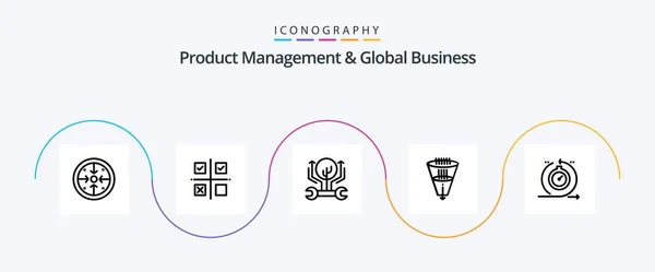 Product Managment Global Business Line Icon Pack Including Filtering Data — Image vectorielle