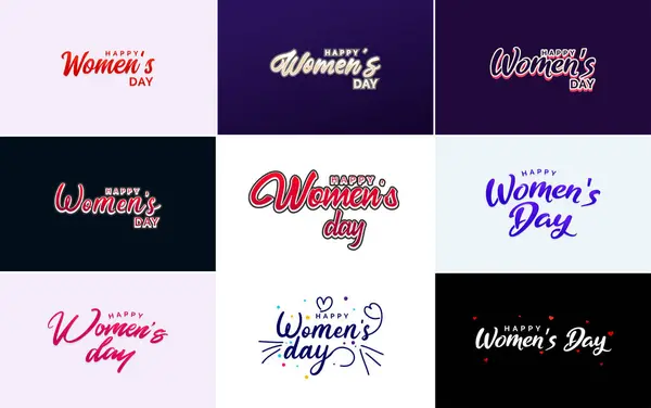 International Women Day Lettering Love Shape Suitable Use Cards Invitations — Image vectorielle