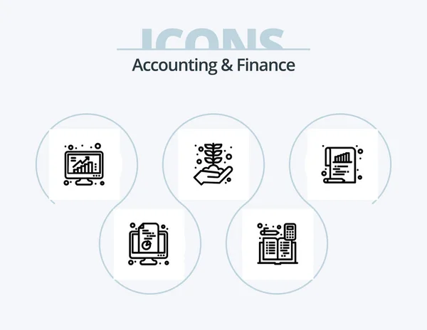 Accounting Finance Line Icon Pack Icon Design Calculator Live Audit — Stock Vector