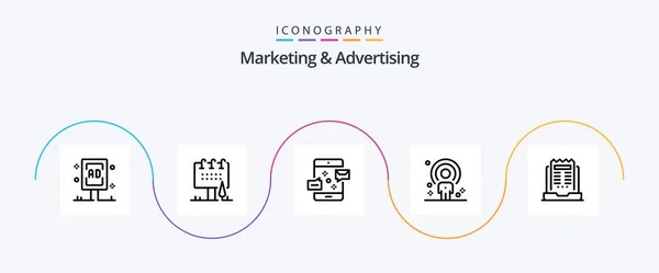 Marketing Advertising Line Icon Pack Including News Business Marketing Recruitment — Stockový vektor