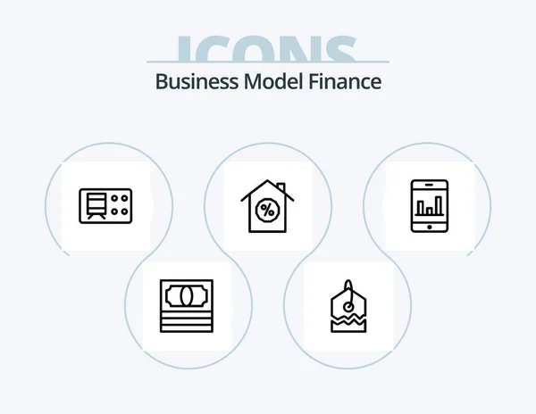 Finance Line Icon Pack Icon Design Percent Tag Price — Archivo Imágenes Vectoriales