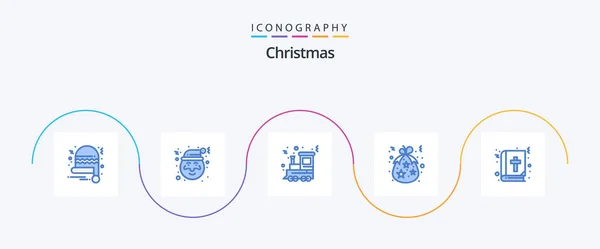 Christmas Blue Icon Pack Including Christmas Bible Holiday Holidays Christmas — Stok Vektör