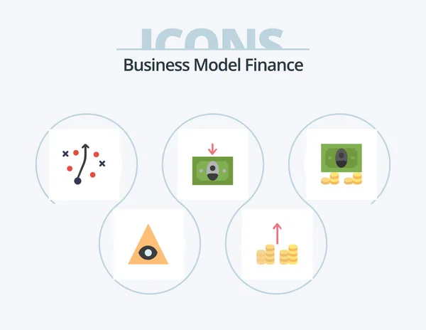 Finance Flat Icon Pack Icon Design Strategy Money Cash — 图库矢量图片