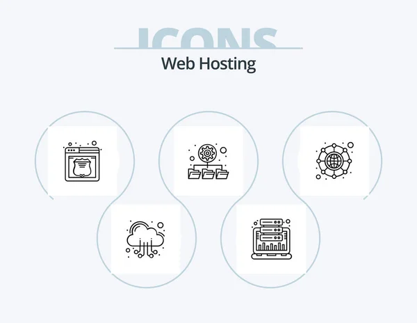 Web Hosting Line Icon Pack Icon Design Web Hosting Web — Stok Vektör