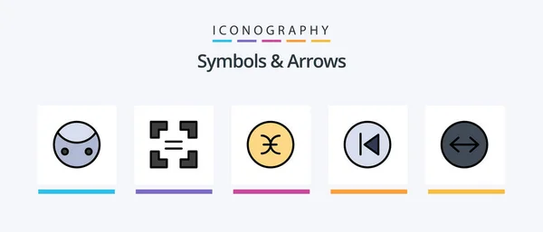 Symbols Arrows Line Filled Icon Pack Including Circle Sign Arrows — Διανυσματικό Αρχείο