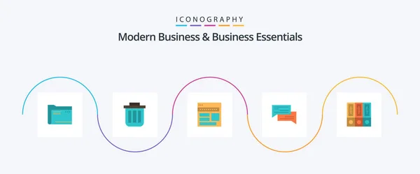 Modern Business Business Essentials Flat Icon Pack Including Corporate Browser — Stock vektor