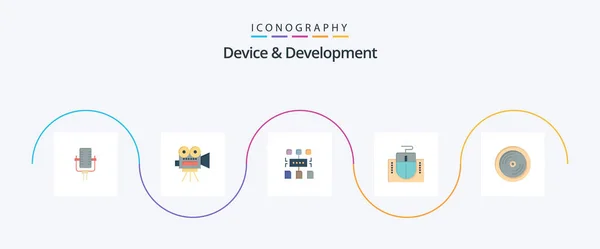 Device Development Flat Icon Pack Inclusive Образование Алгоритм Hardware Мышь — стоковый вектор