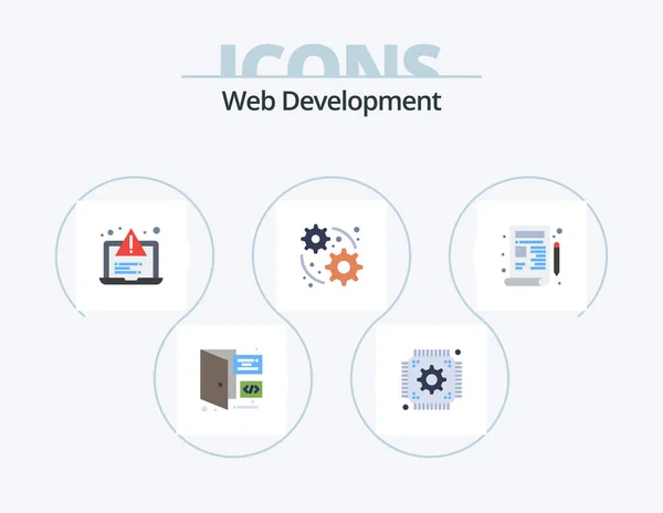 Web Development Flat Icon Pack Icon Design Development Blueprint Development — Image vectorielle
