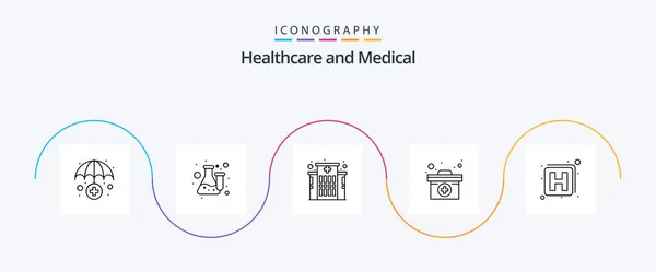 Medical Line Icon Pack Including Sign Hospital Building Medicine Medical — Image vectorielle