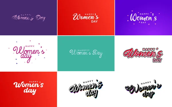 Дизайн Happy Women Day Реалистичной Иллюстрацией Букета Цветов Плаката Надписью — стоковый вектор